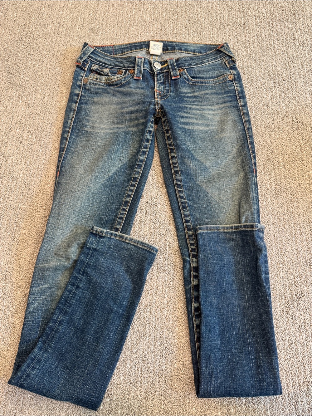 Vintage True Religion Jeans Classic Women's Blue Denim Jeans - Mid Wash